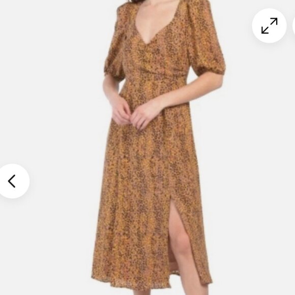 Wayf Faux Wrap Leopard Print Dress Size Small - Picture 1 of 7